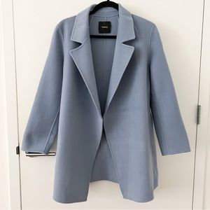 Theory Clairene Light Blue Jacket in Double Face Wool Cashmere in Size M